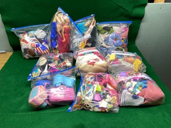 HUGE Lot Of Barbie And Other Dolls Clothes, Shoes And Accessories.