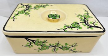 Vintage Moriyama Hand Painted Japanese Porcelain Box With Two Compartments