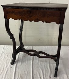 Antique One Drawer American Stand With Ripple Trim Molding