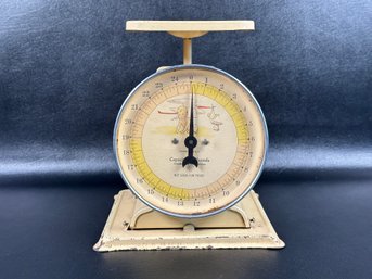 A Vintage Baby Scale With Fun Stork Graphics & A Naturally-Aged Patina