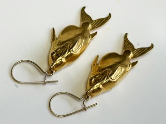 A Pair Of Vintage Mema Swedish Fish Earrings - 1976