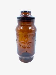 Vintage 1970's Dark Amber Glass Borden Cremera Kitchen Jar/canister