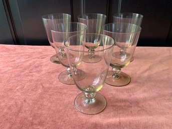 Set Of Six Vintage Stemmed Glasses