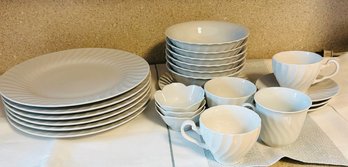 Lot Of Vintage White Dinnerware, Mostly Ultra Porcelain By Sakura