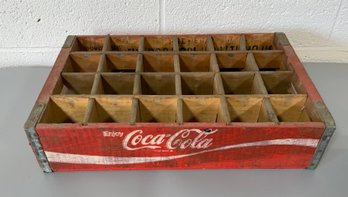 Vintage Coca Cola 24 Grid Wood Crate