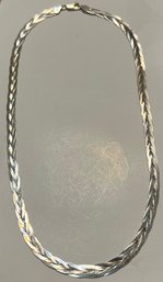 BEAUTIFUL SILKY STERLING SILVER ITALIAN 20' BRAIDED NECKLACE