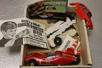 Vintage Amaze A Matic Toy Race Car And Volkswagen Body- Like Large Slot Car