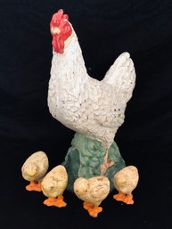 Cast Iron Hen And Chick Set (Matching Rooster Separate Lot)