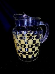 Vintage Sunshine Yellow Geometric Print Beverage Pitcher