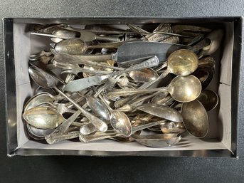 Box Lot: An Assortment Of Vintage Silverplate Flatware