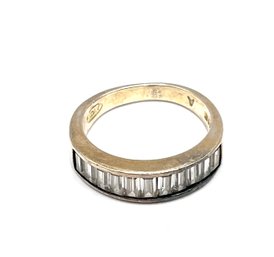 Vintage AVON Designer Sterling Silver Clear Stones Ring, Size 6.5