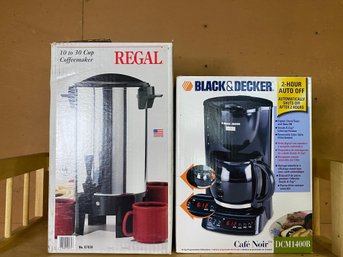 Coffee Pots Like New In Boxes - Regal And Black And Decker