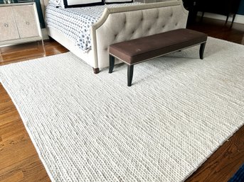 Chunky Wool Cotton Blend Braided Rug - Ivory
