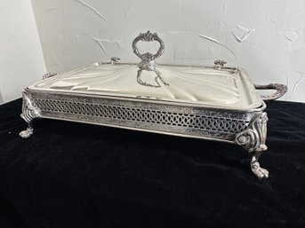 Silver Plate Foot Casserole Server