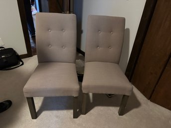 Pair Of Side Chairs With Button Back