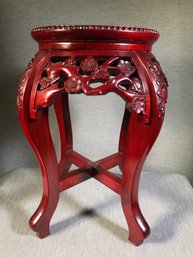 Lovely Hand Carved Chinese / Asian Style Marble Top Stand - Beautiful Carvings - Beautiful Vintage Piece