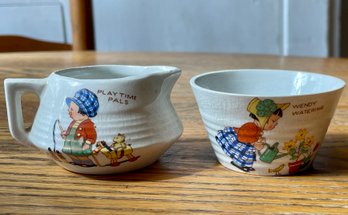 1930s DECO Child's Creamer And Sugar Bowl