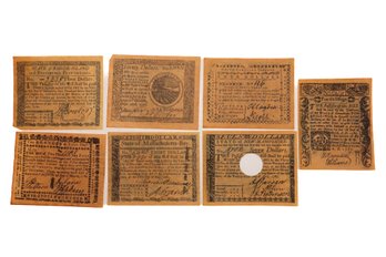 1780 7 Currency Banknote Reproductions