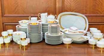 A Vintage Gilt Banded Dinner Service For 12 Plus Many Extra Pieces, Ceralene By A Raymaud & Co Limoges, France