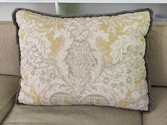 Pale Yellow Floral Damask Throw Pillow