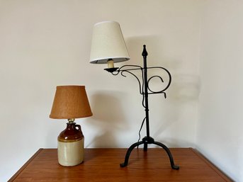 Pair Of Country Look Table Lamps -15'H And 29.5'H