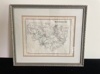 Framed Map Of Southbury Connecticut