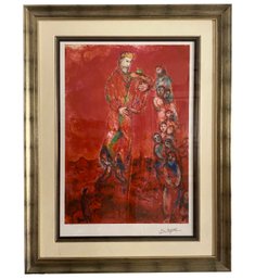 A Large Vintage Signed Lithograph 'King David,' Marc Chagall (French, 1887-1985)