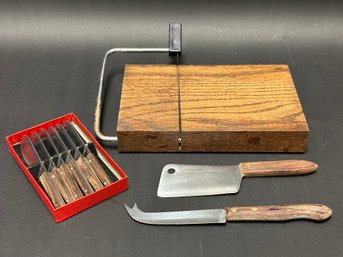 Vintage Cheese Board & Knives