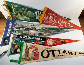 Lot Of 5 1960s Souvenier Pennants