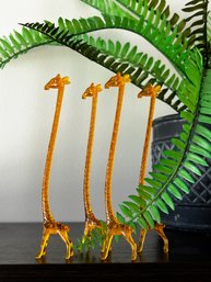 Mid Century Orange Giraffes