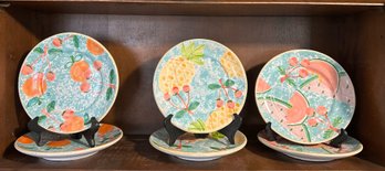 Six Hand-painted Fruit Plates From Portugal