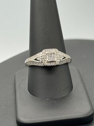 Tremendous Multiple Diamond Engagement Ring In 14k White Gold