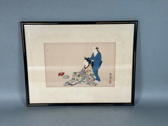 'A Hair Dresser' Framed Print, Hung At Wig Shop