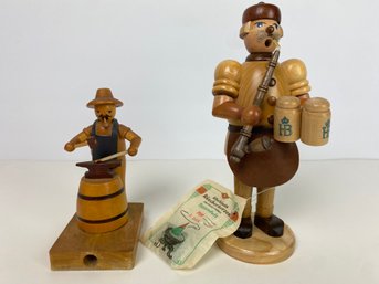 Two West German Wooden Smoker Figures (2)