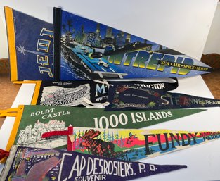 Lot Of 7 1960s Souvenier  Pennants