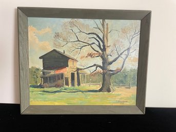 Framed And Signed Oil Painting Of Landscape