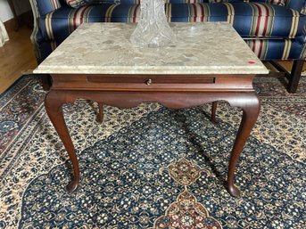 QUEEN ANNE MARBLE TOP COFFEE TABLE