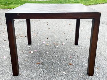 An Vintage  Inlaid Oak Parquetry Parsons Table