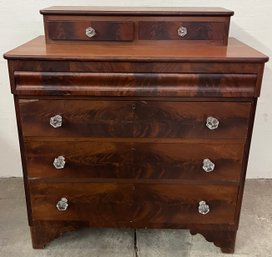 19th Century Empire Four Drawer Dresser In Flame Mahogany