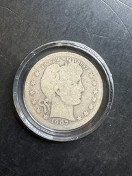 1907 Barber Silver Quarter