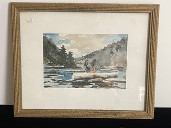 Framed Print Of Winslow Homer Watercolor Painting