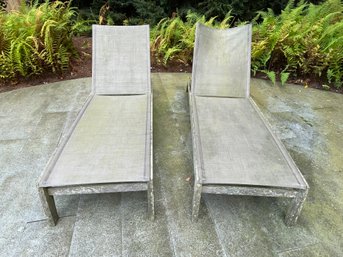 Teak Wood Outdoor Chaise Lounges- A Pair (2 Of 2)