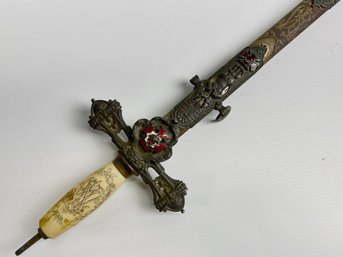 Antique Knights Templar Sword, Missing Finial