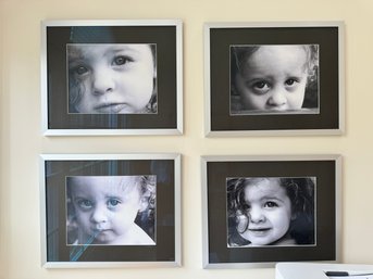 Four Custom Brushed Silver Picture Frames