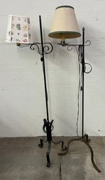 Two Wrought Iron Floor Lamps