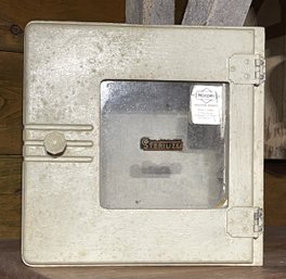 Vintage Wood Sterilizer Cabinet With Harper Industrial Brushes Bridgeport Sticker