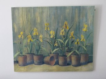 Floral Decorator Print Of Irises On Canvas