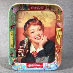 Super Clean COCA COLA Serving Tray - 1950s - Thirst Knows No Season - Very Clean And Bright Graphics !