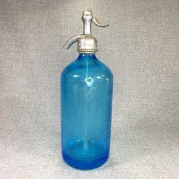 Antique Blue Seltzer Bottle - K & K Bottling Company Brooklyn, NY - Beautiful Bottle - Made In Czechoslovakia