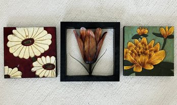 A Trio Of Art Metal Wall Plaques